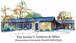 Watercolour drawing of The Cottages by Donald Sutherland