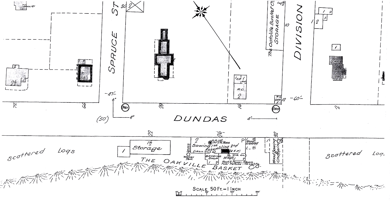 Black and white Basket Factory Map