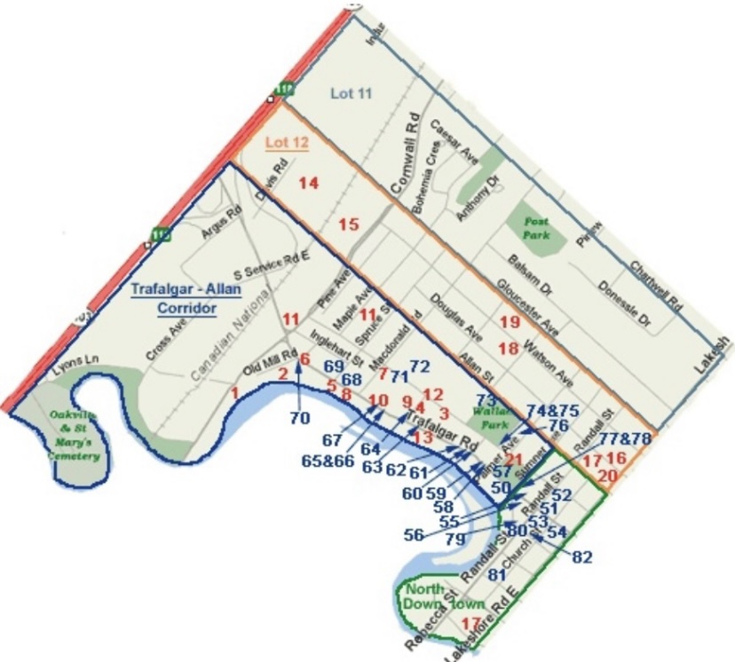 Color map of Trafalgar Allan Corridor