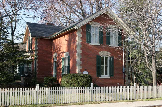 red brick house summer