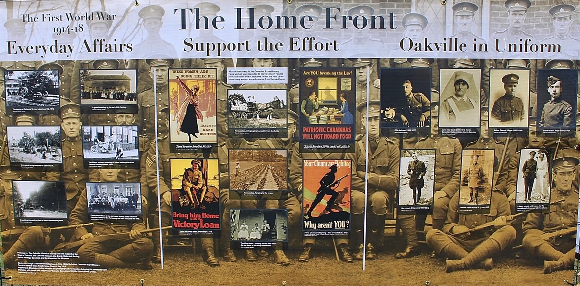 WW1 banner with illustrations of The Home Front