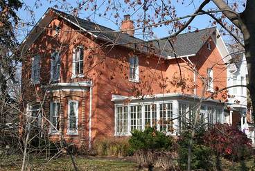 Two story red brick building