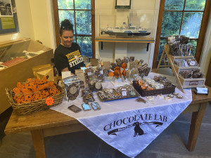 Chocolate Lab vendor with chocolate products on table