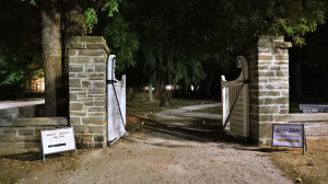 Ghost Walk Gate at night