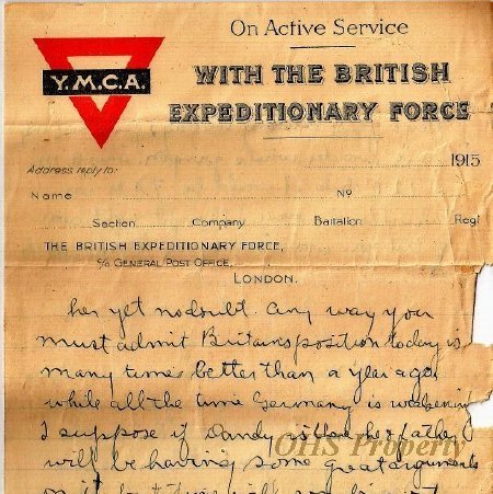 Munro Letters- 1915 Aug 16- from Gordon Munro to Jessie Munro