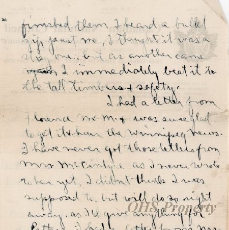 Munro Letters- 1915 Aug 7- from Gordon Munro to Jessie Munro