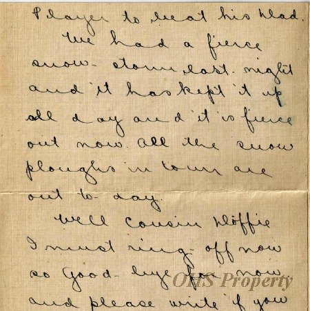 Munro Letters- 1915 Feb 14- from Grace Hewer to Gordon Munro