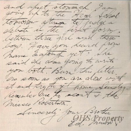 Munro Letters- 1915 Feb 21- from Ed Munro to Gordon Munro