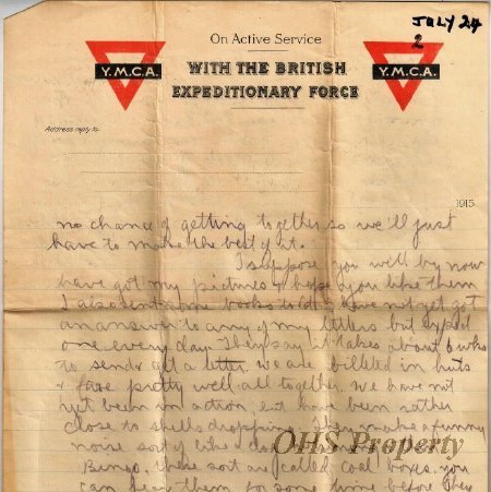 Munro Letters- 1915 July 24- from Gordon Munro to Jessie Munro