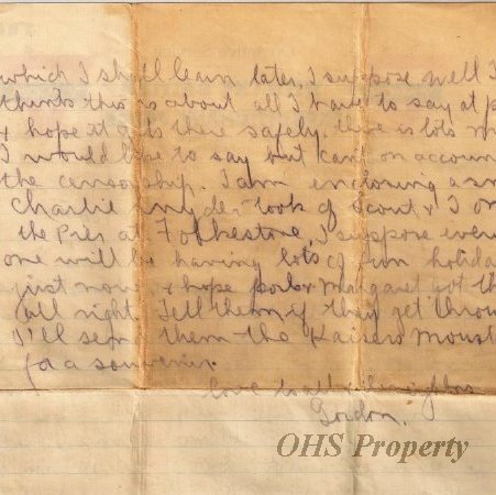 Munro Letters- 1915 July 24- from Gordon Munro to Jessie Munro