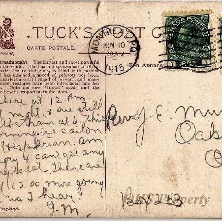 Munro Letters- 1915 June 10- from Gordon Munro to Rev. James E. Munro