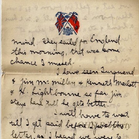 Munro Letters- 1915 May 28- from Gordon Munro to Jessie Munro