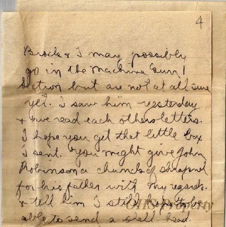 Munro Letters- 1915 Oct. 24- from Gordon Munro to Jessie Munro