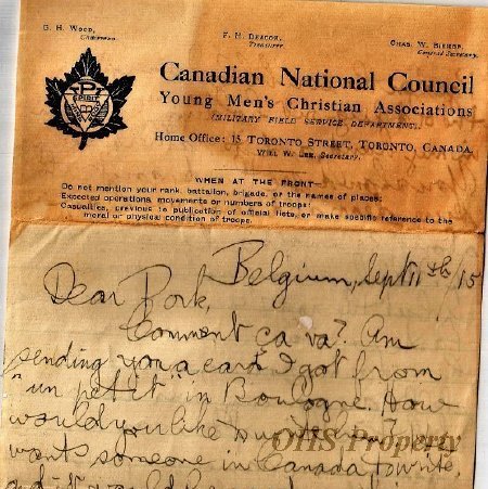 Munro Letters- 1915 Sep 11- from G. B. Chisholm to Melville Munro