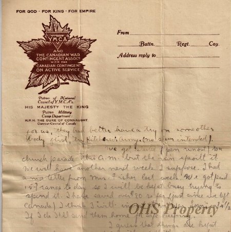 Munro Letters- 1915 Sep 4- from Gordon Munro to James E. Munro