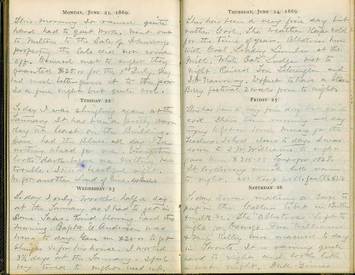 Shot of handwritten diary