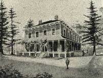 vintage illustration of 2 story house