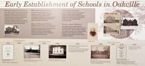 Display of information about the establishment of schools in Oakville