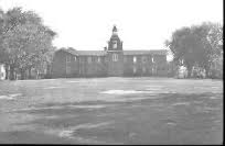 Black and white photo of early Oakville school