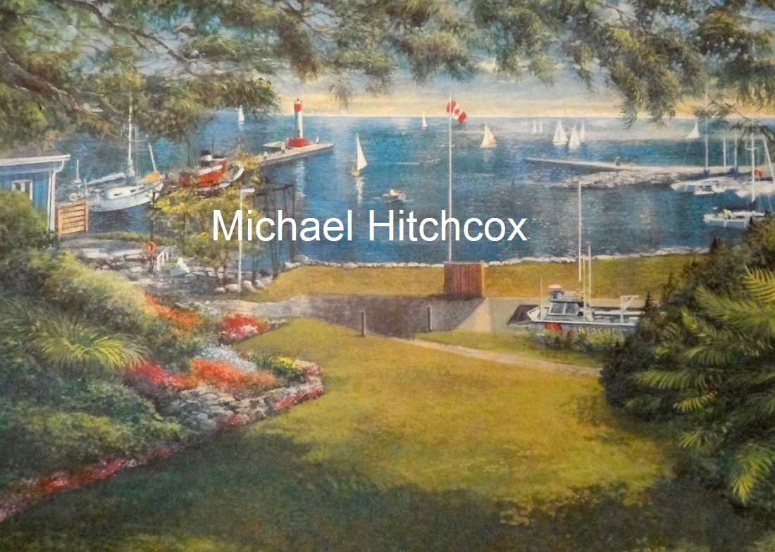 Colour painting of Oakville Harbour